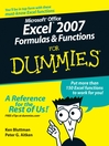 Microsoft Office Excel 2007 Formulas & Functions For Dummies